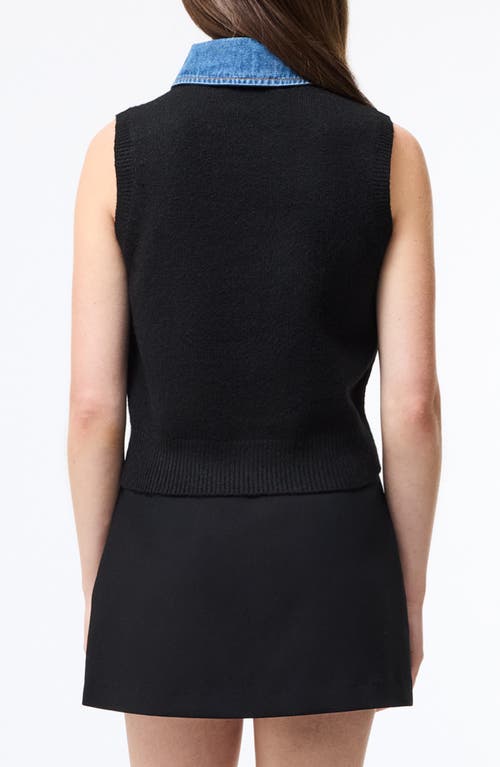 French Connection Ellie Collared Sweater Vest In Black