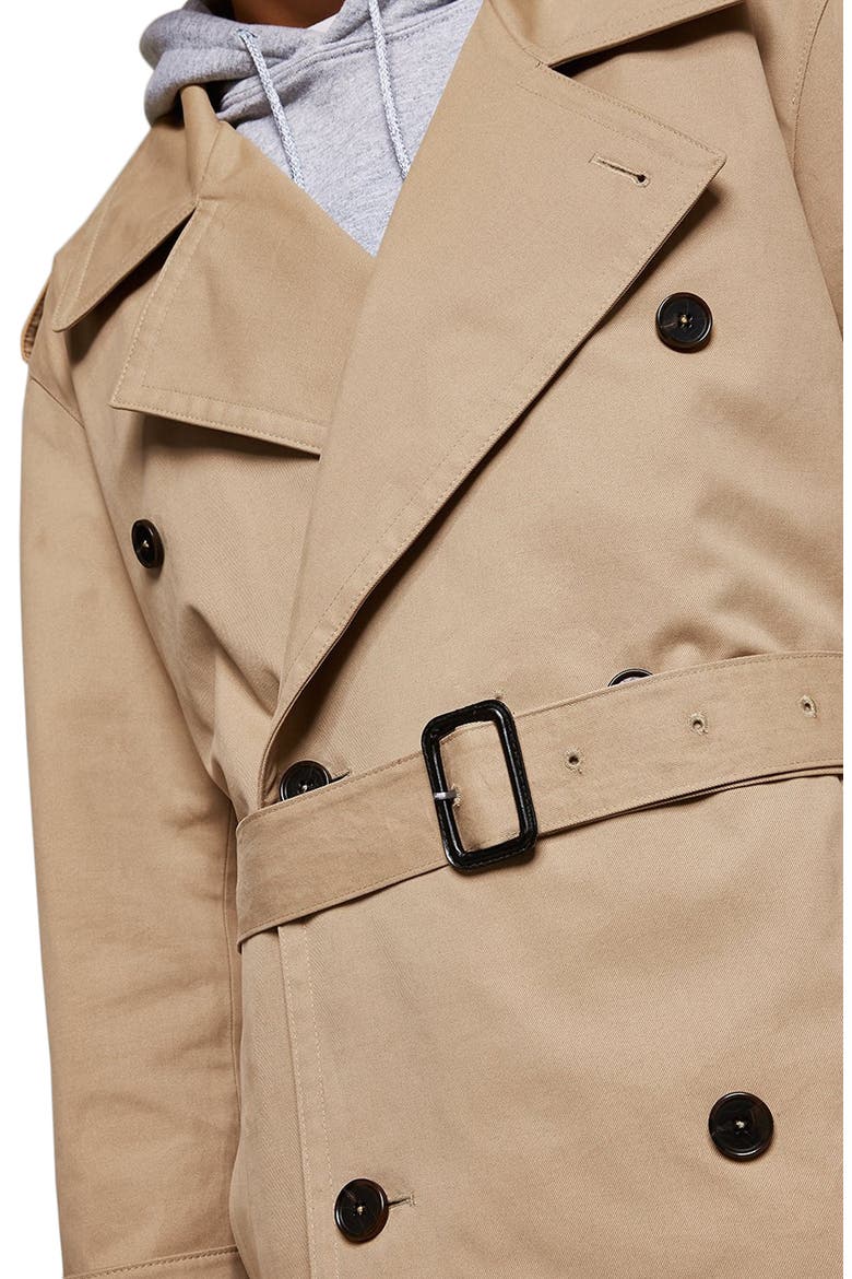 Double Breasted Trench Coat, Alternate, color, STONE