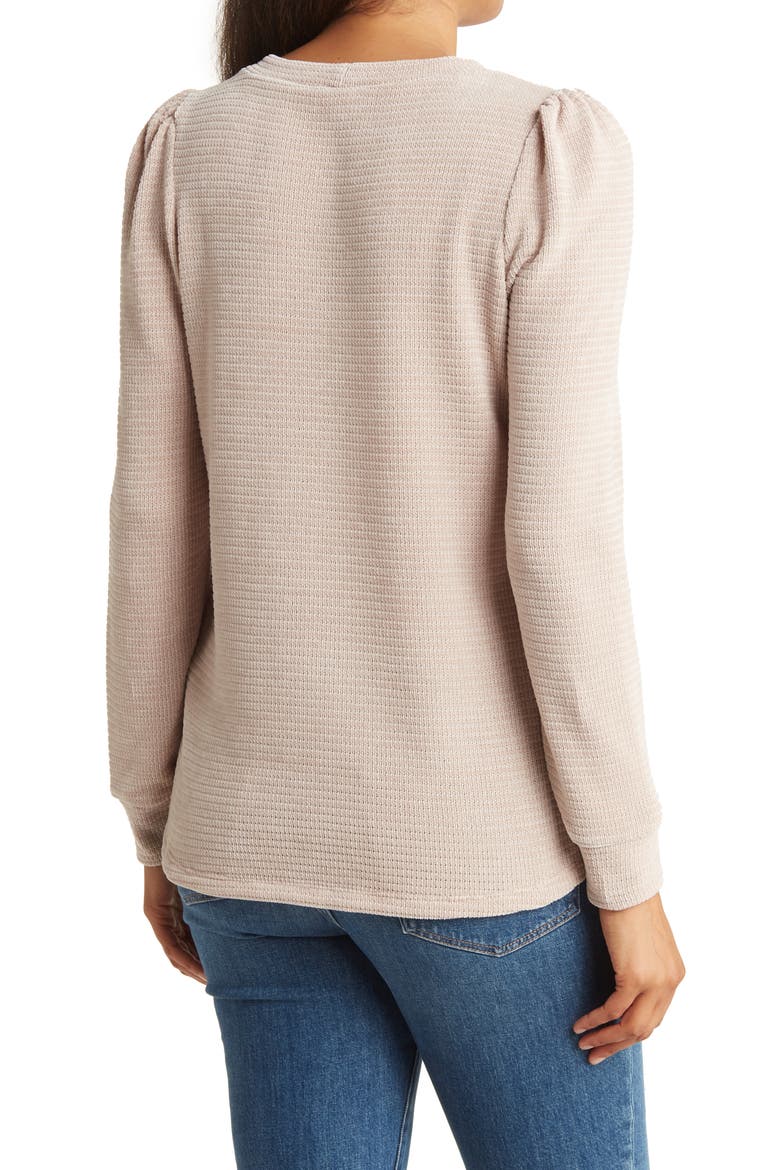 Chenille Long Sleeve Top, Alternate, color, STONE