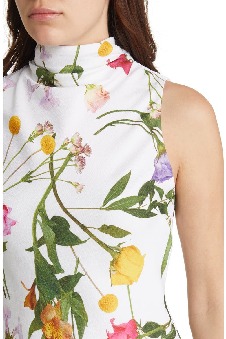 Addilin Floral Sleeveless Dress, Alternate, color, WHITE