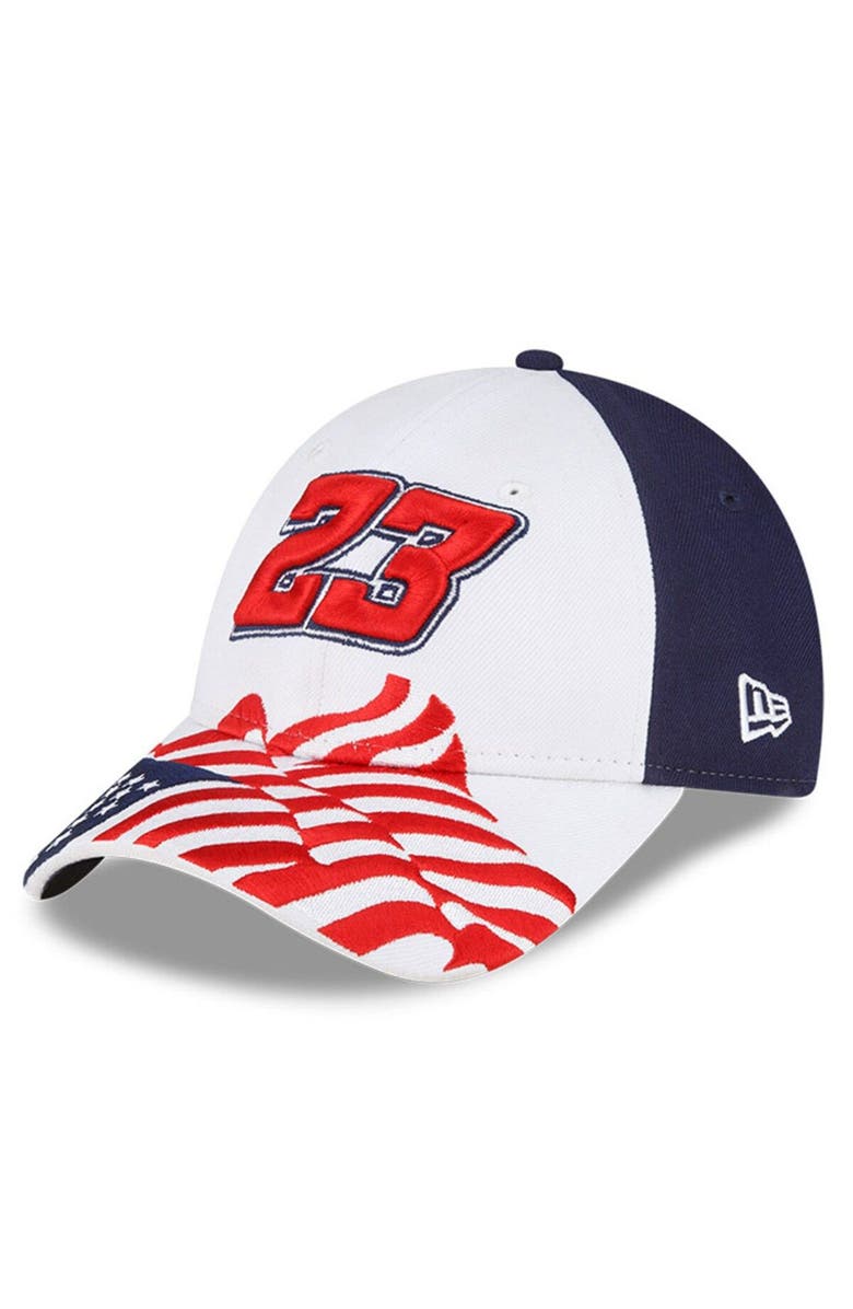 New Era Men's New Era White/Blue Bubba Wallace 9FORTY Americana Snapback Adjustable Hat, Main, color, White