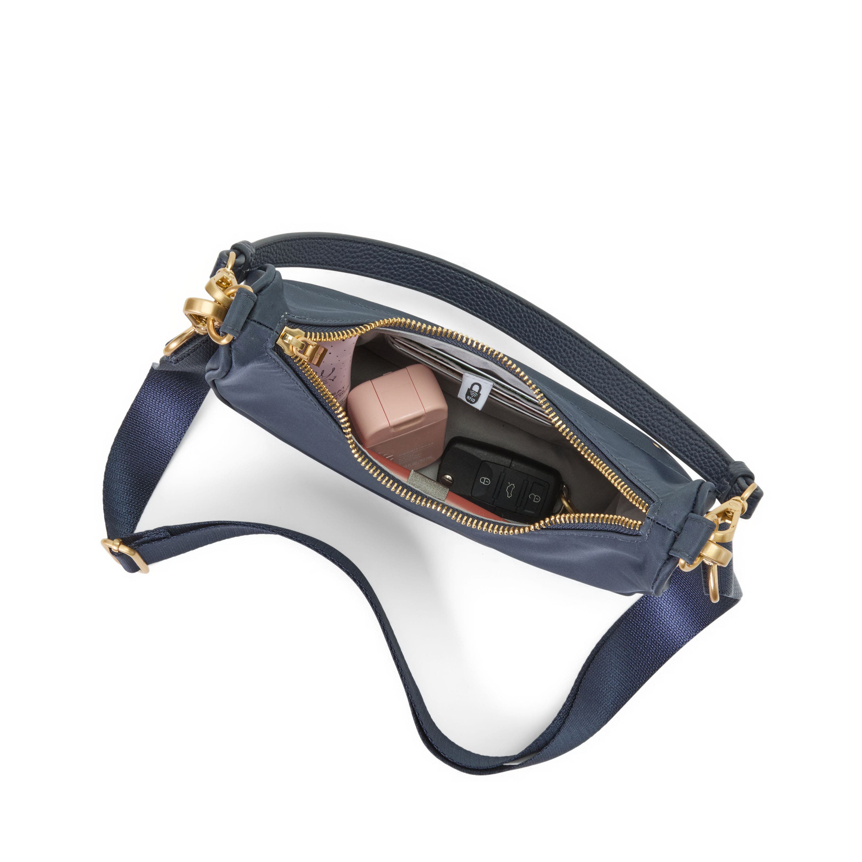 Varick Street Shoulder Bag, Alternate, color, French Navy With Gold Hardware