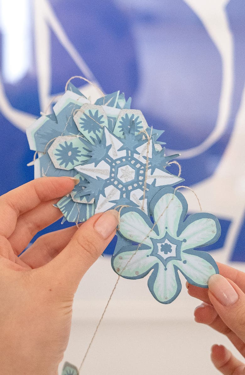 East End Press Paper Snowflakes Sewn Garland, Alternate, color, Mixed