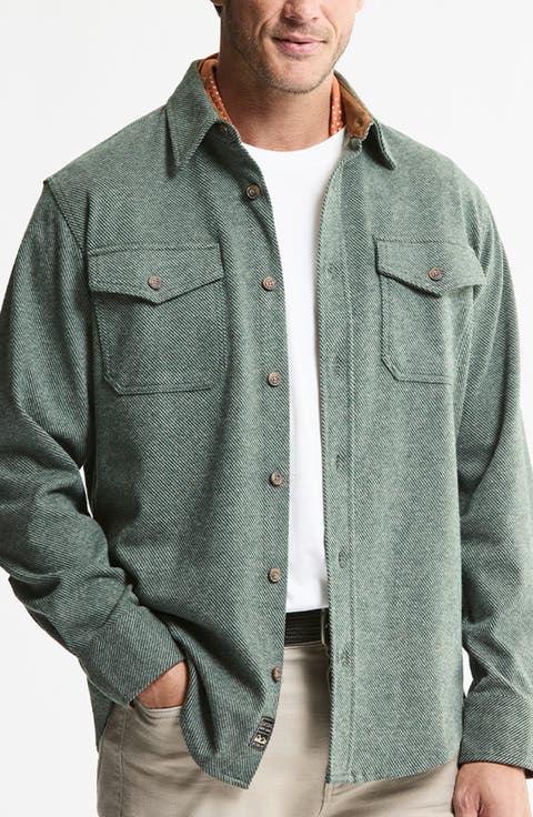 Knit Flannel Button-Up Shirt