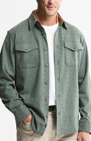 JACHS Knit Flannel Button-Up Shirt