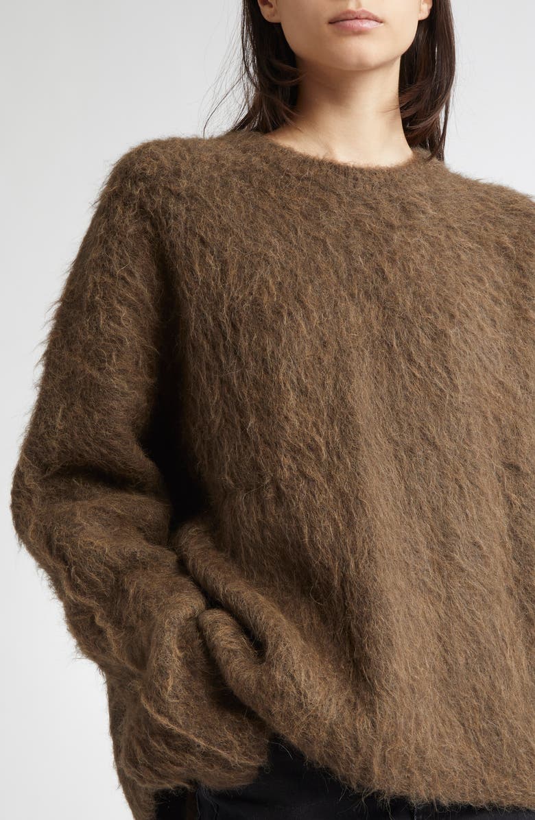 TOTEME Boxy Alpaca Blend Sweater, Alternate, color, Pepper