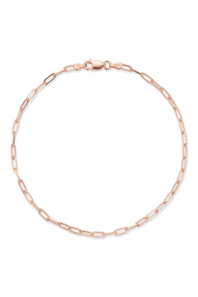 Paper Clip Chain Bracelet, Main, color, ROSE GOLD