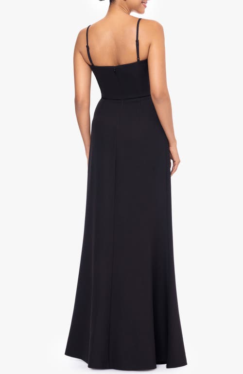 Betsy & Adam Sequin A-line Gown In Multi