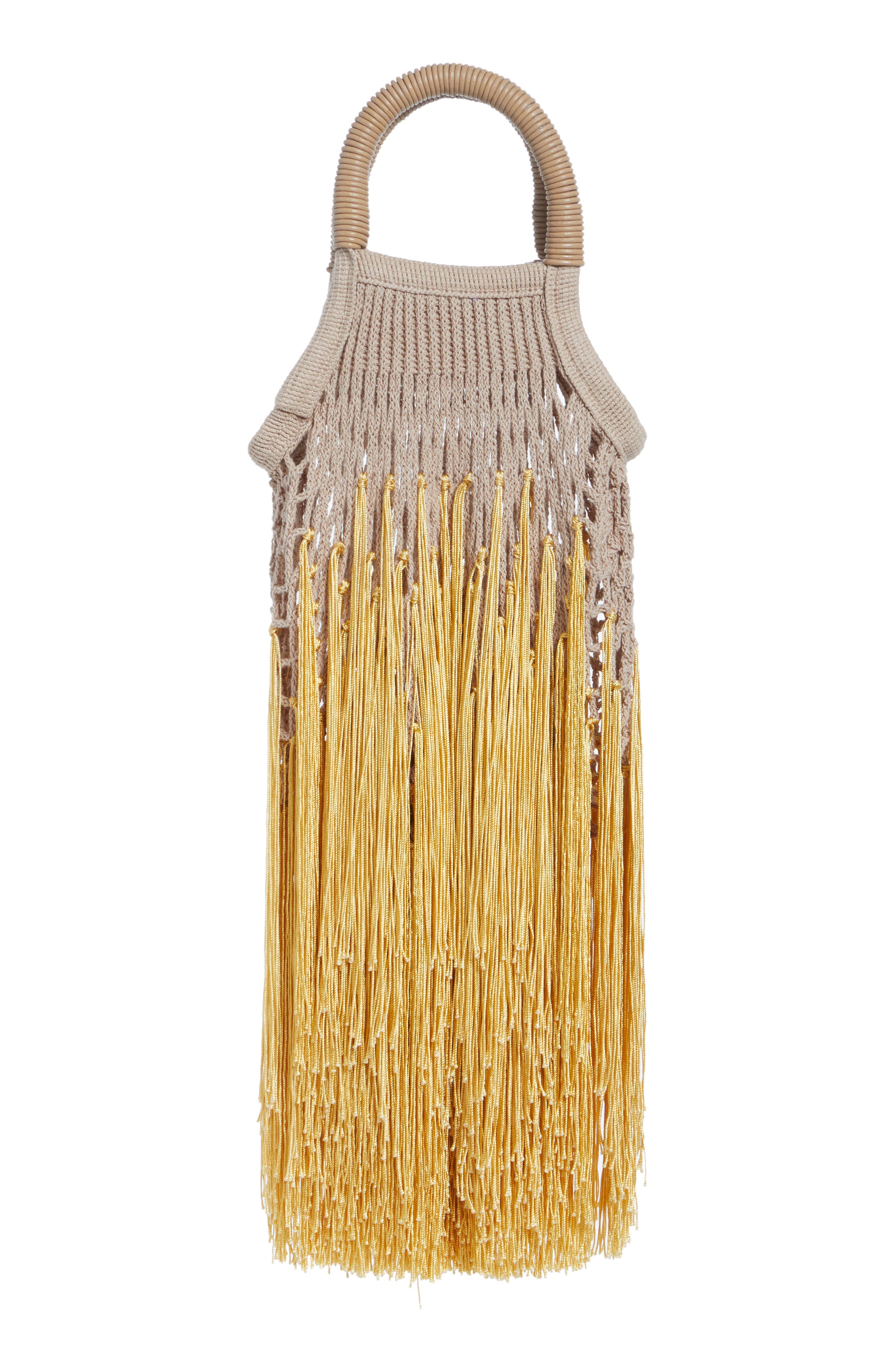 Mini Fringe Top Handle Bag, Alternate, color, SYRUP