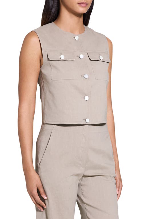 Theory Wool And Cashmere Cropped Cardigan Jacket In Soft Taupe