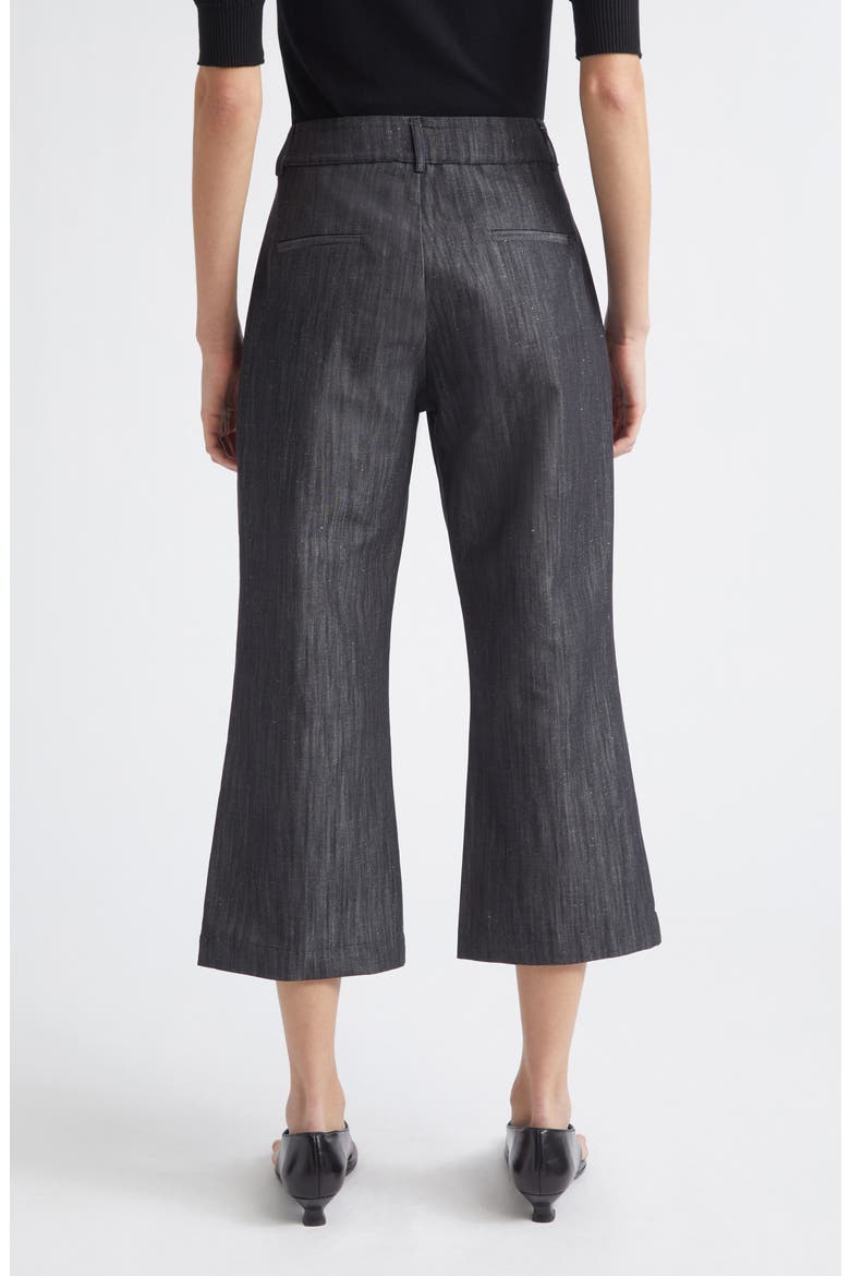 Sibily Organic Cotton & Linen Denim Kick Flare Capri Pants, Alternate, color, 209 - GREY