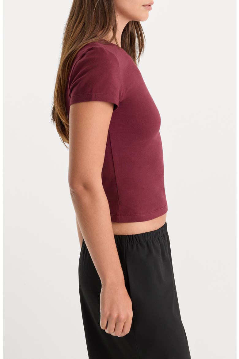 The Baby Tee, Alternate, color, BERRY NOIR