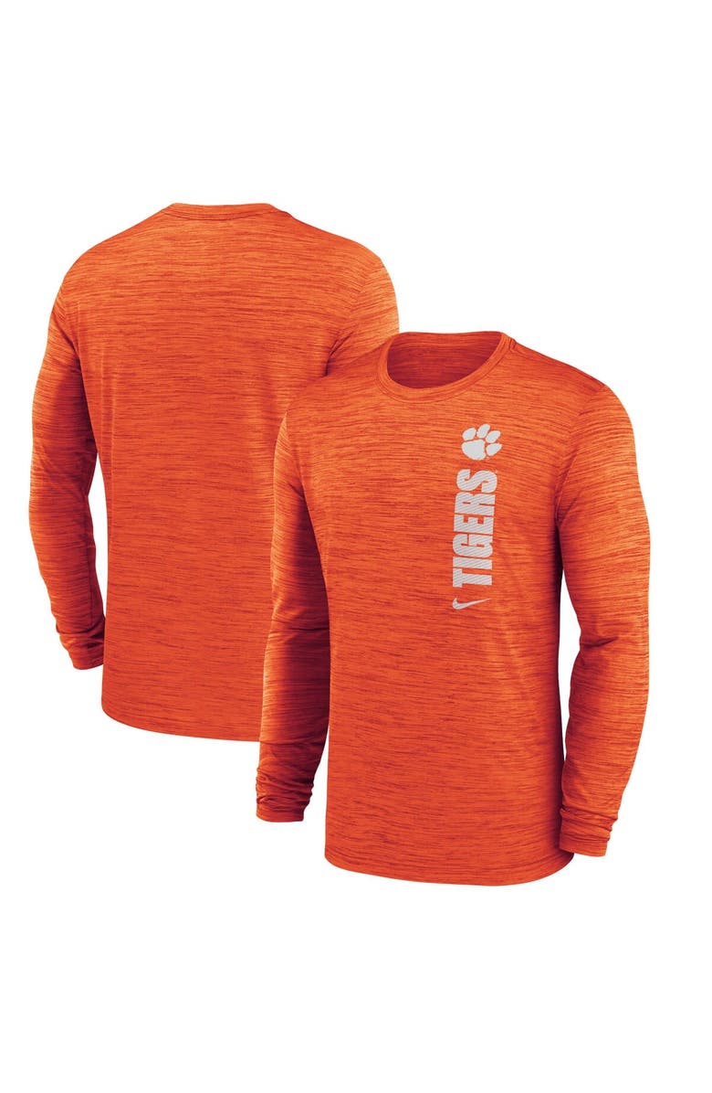 Nike Men's Nike Orange Clemson Tigers 2024 Sideline Velocity Performance Long Sleeve T-Shirt, Alternate, color, Orange
