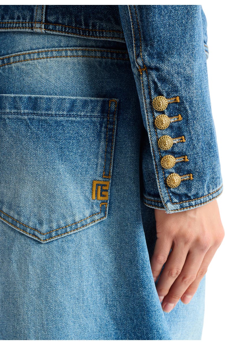 Balmain Denim 2-button jacket, Alternate, color, Blue