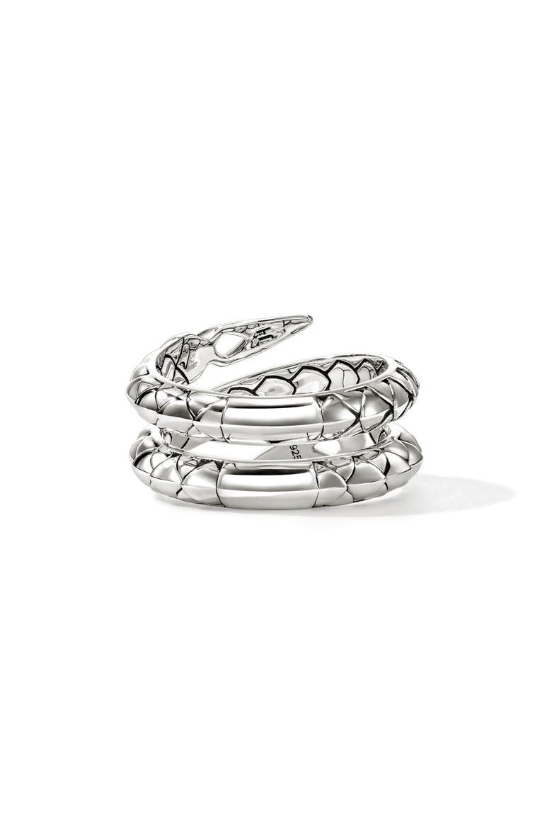 Naga Sterling Silver & Diamond Coil Ring, Alternate, color, SILVER