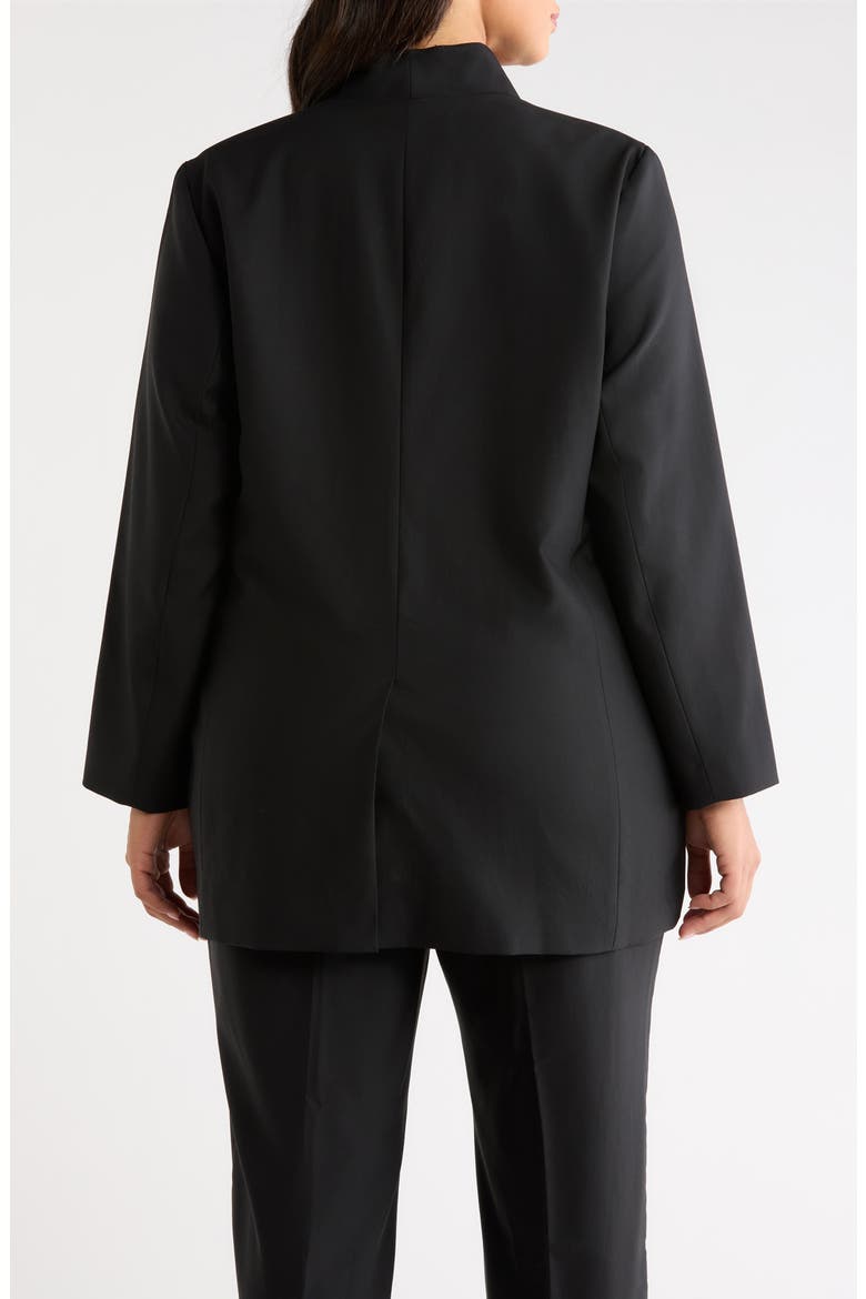Stand Collar Wool Blazer, Alternate, color, BLACK