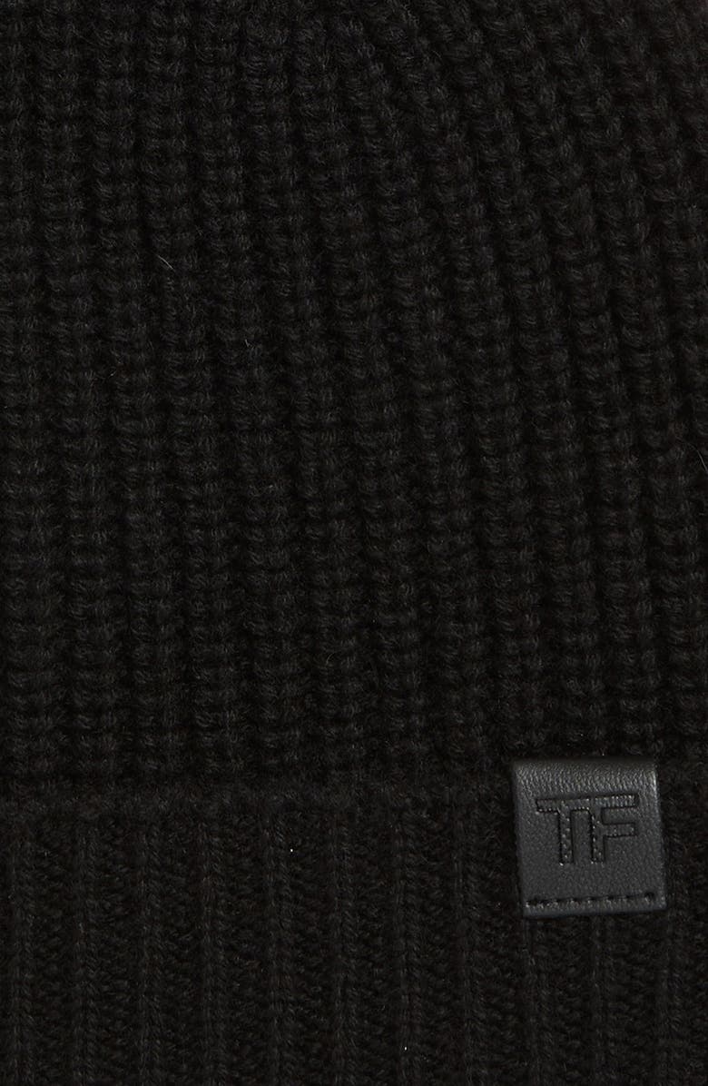 TOM FORD Cashmere Rib Beanie, Alternate, color, Lb999 Black