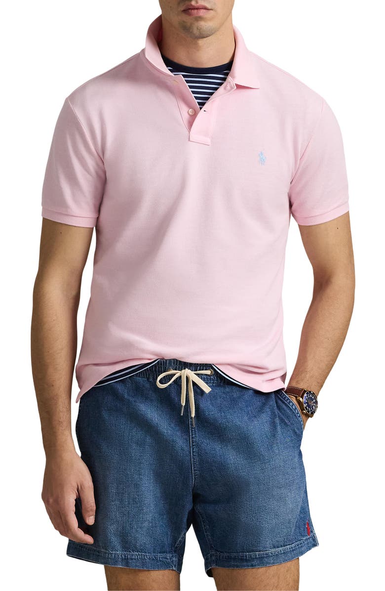 Polo Ralph Lauren Classic Fit Solid Pink Cotton Piqué Polo, Main, color, 