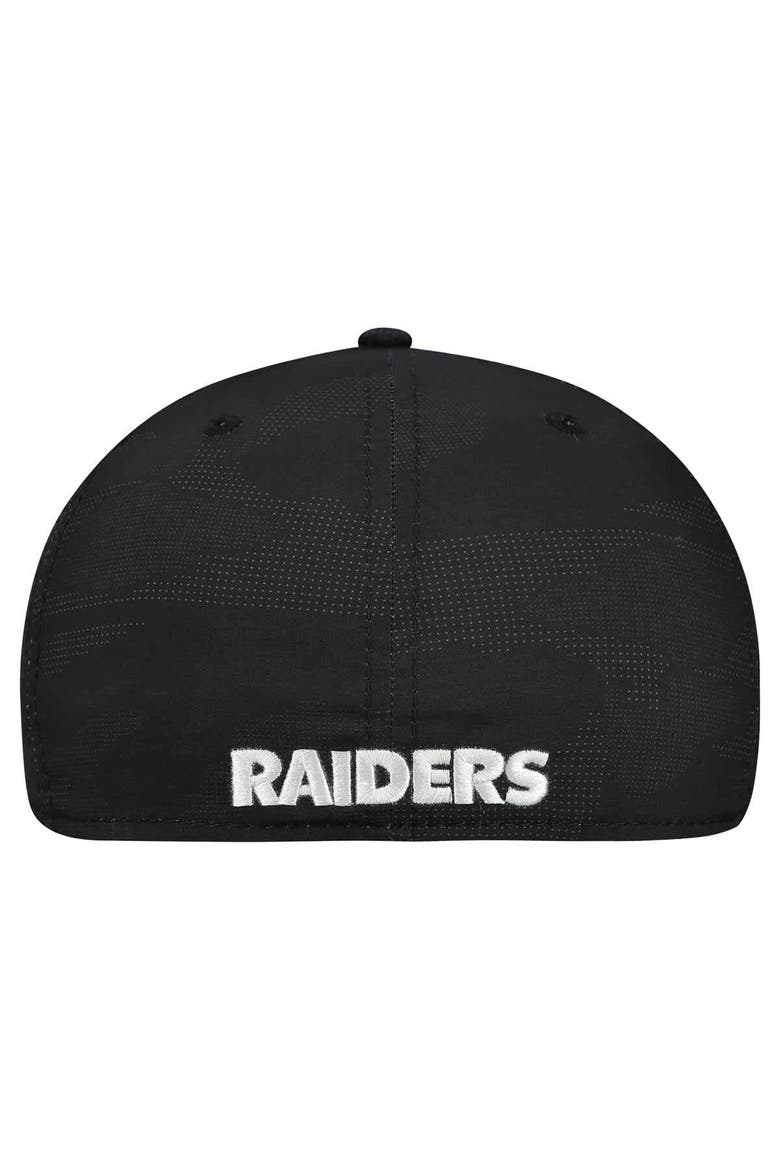 Men's New Era  Black Las Vegas Raiders Tonal Camo 39THIRTY Stretch Fit Hat, Alternate, color, Black