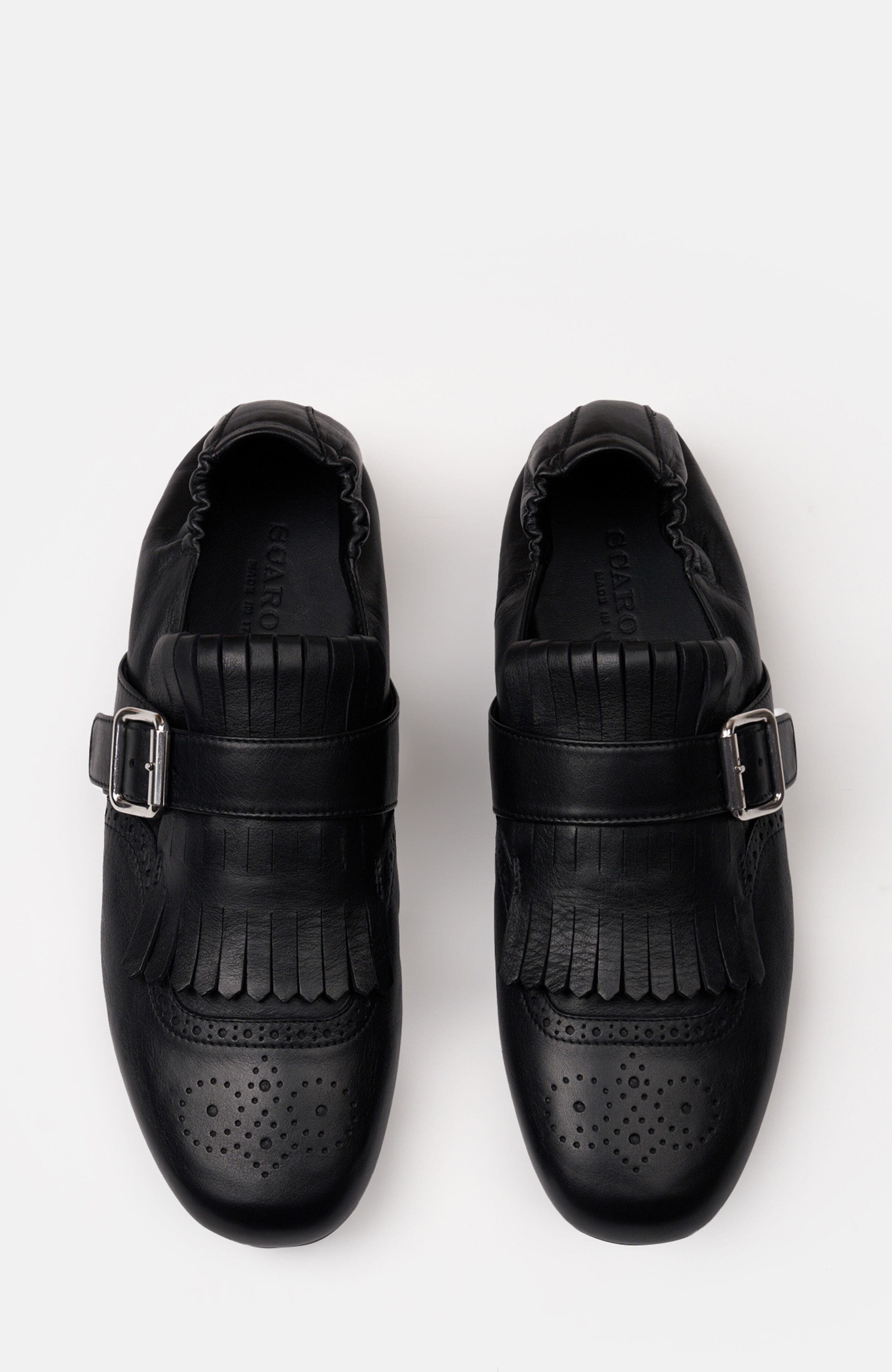 SCAROSSO Julian Monk Strap Shoes, Alternate, color, Black - Calf