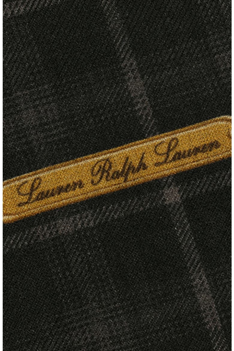Equestrian Tattersall Wool Scarf, Alternate, color, BLACK