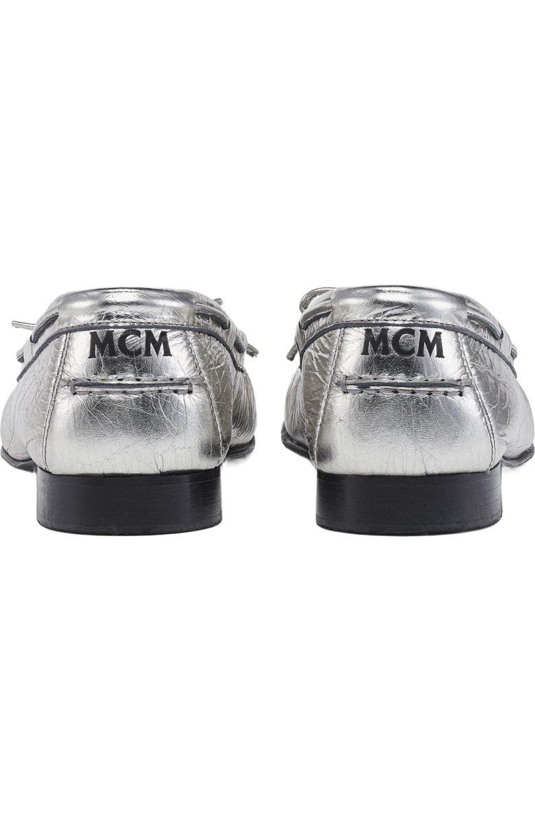 MCM Moccasin in Metallic Calf Leather, Alternate, color, Silver