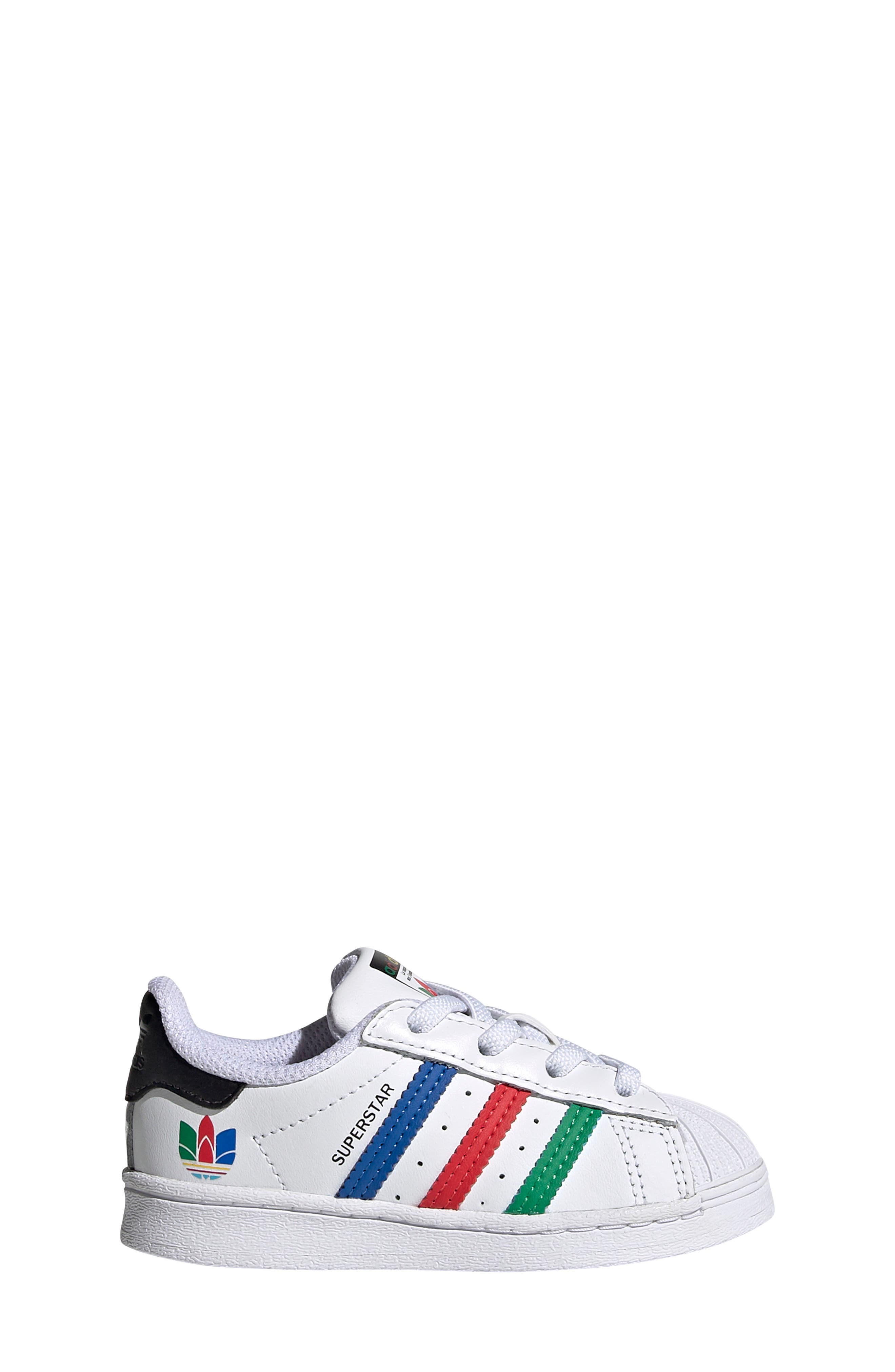 Kids' Superstar Sneaker, Alternate, color, WHITE/ GREEN/ CORE BLACK
