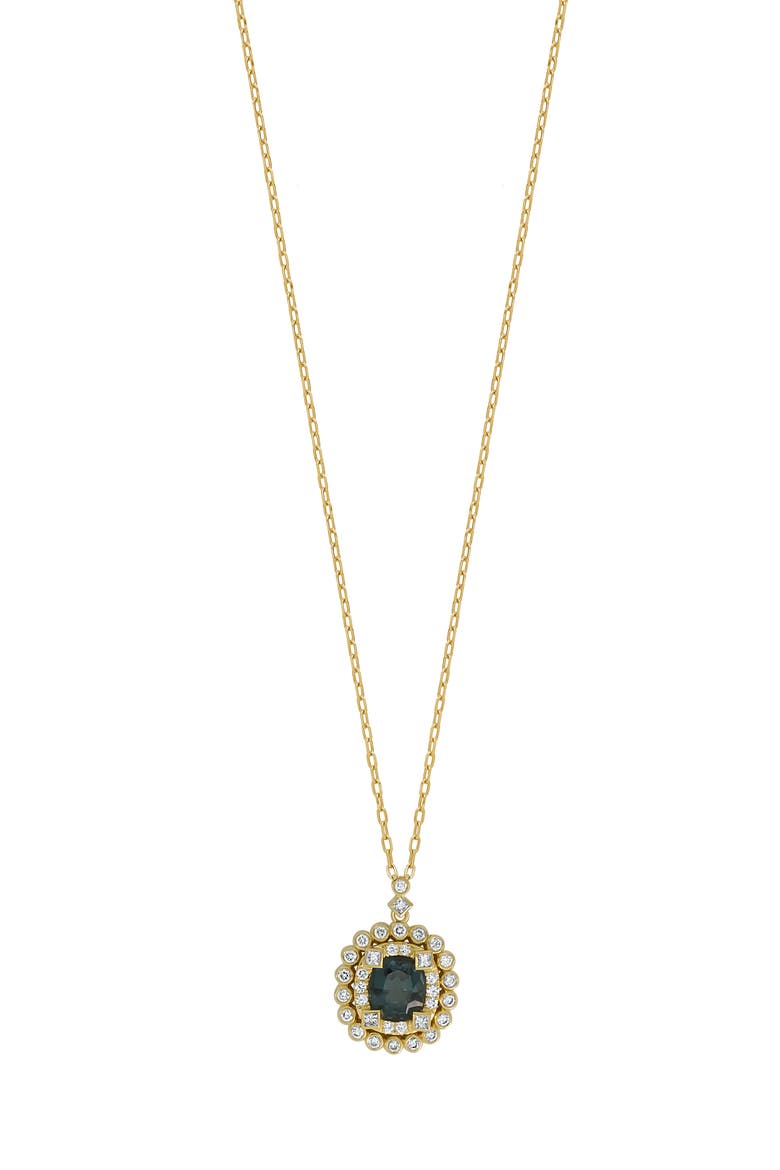 Spinel & Diamond Pendant Necklace (Nordstrom Exclusive), Main, color, 18K YELLOW GOLD
