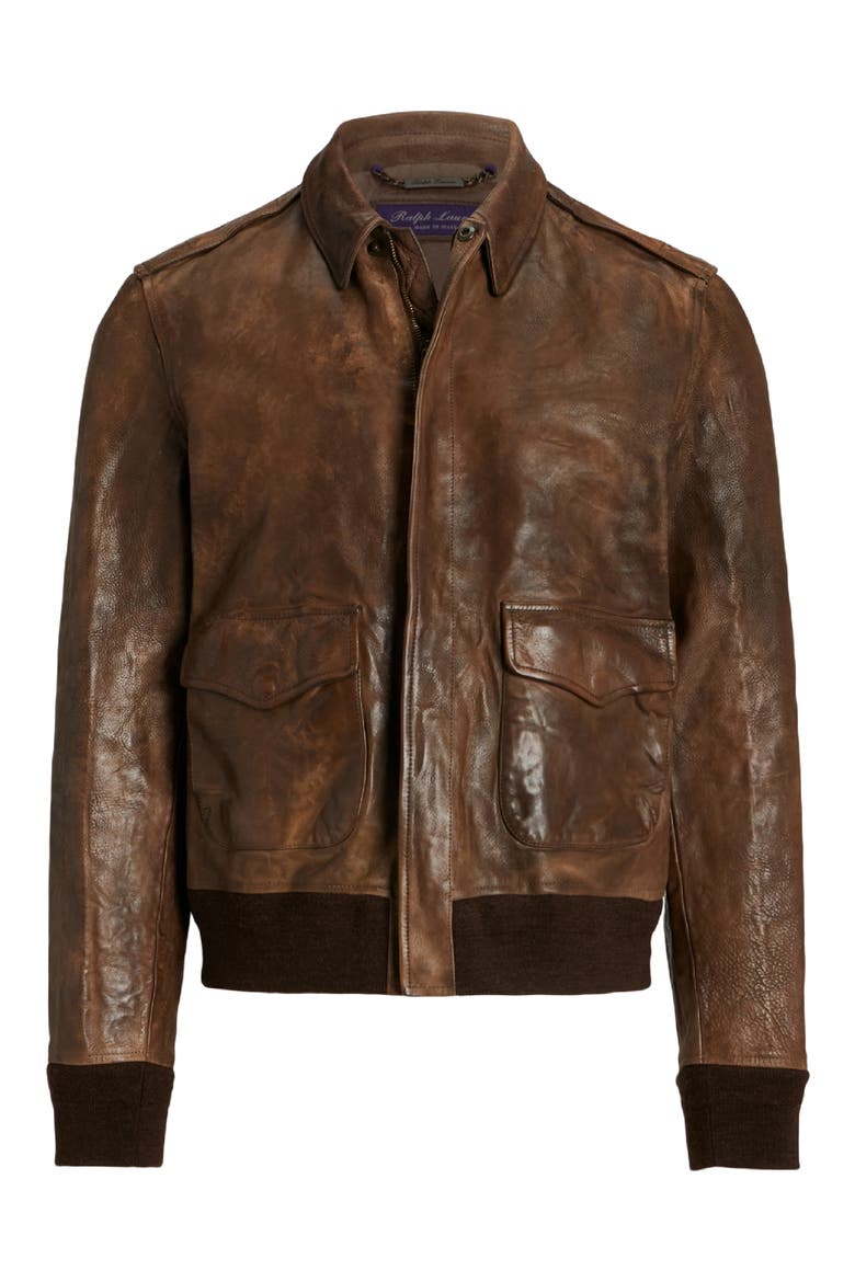 Ridley Leather Bomber Jacket, Alternate, color, VINTAGE BROWN