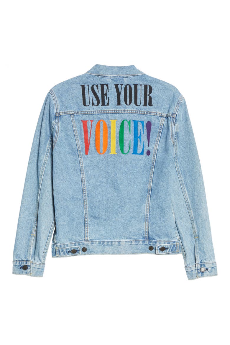 Levi's® Pride Slim Trucker Jacket, Alternate, color, PRIDE STONEWASH DENIM