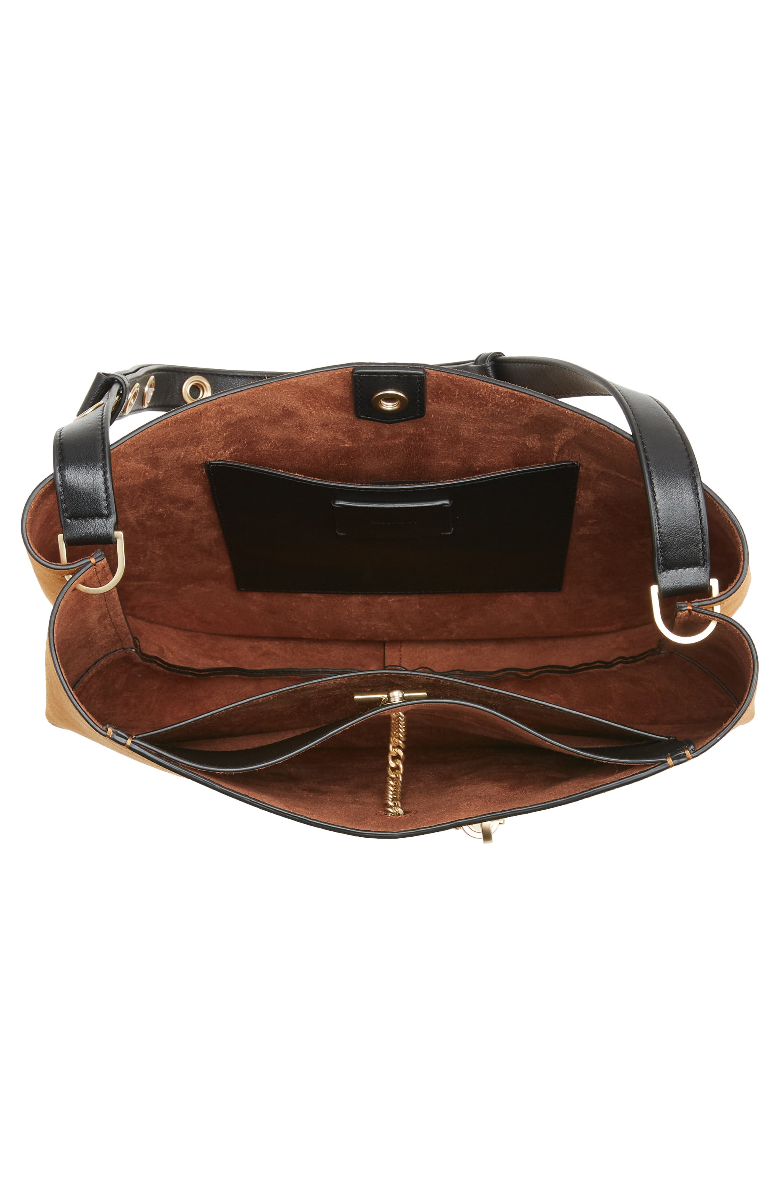 AllSaints Beaumont Suede Hobo Bag, Alternate, color, 