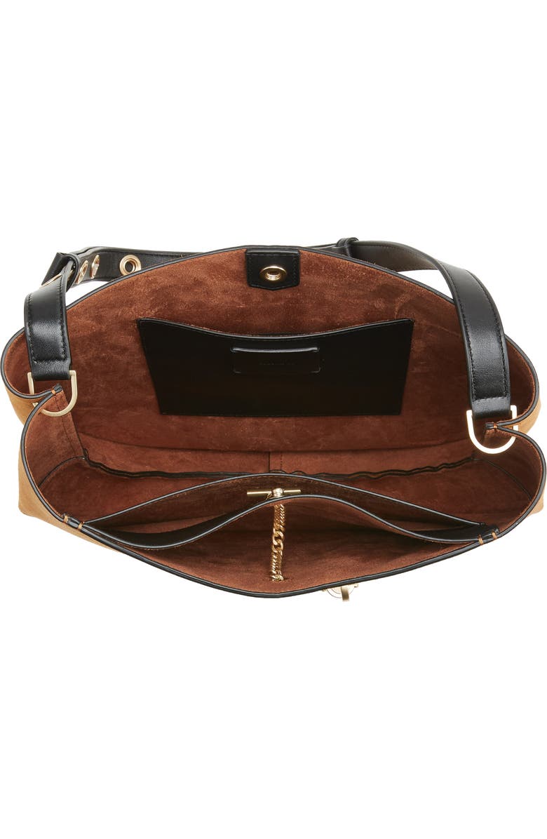 AllSaints Beaumont Suede Hobo Bag, Alternate, color,