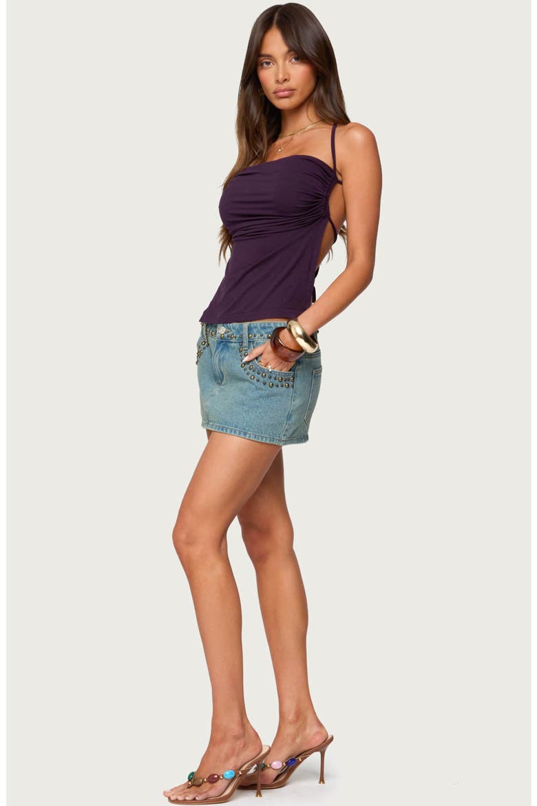 Rachey Ruched Side Open Back Top, Alternate, color, PURPLE