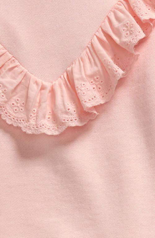 Little Me Baby Girls Ruffled Eyelet Sweatshirt & Pants, 2 Piece Set In Pink