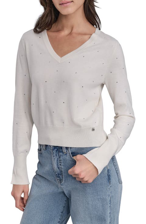 売れ筋商品|||ヴィンスカムート ニット&セーター アウター レディース Women's Shine V-Neck Cap-Sleeve Sweater Antique White Amazon.com: Oversized Sweaters for Women V Neck Knit Sweater