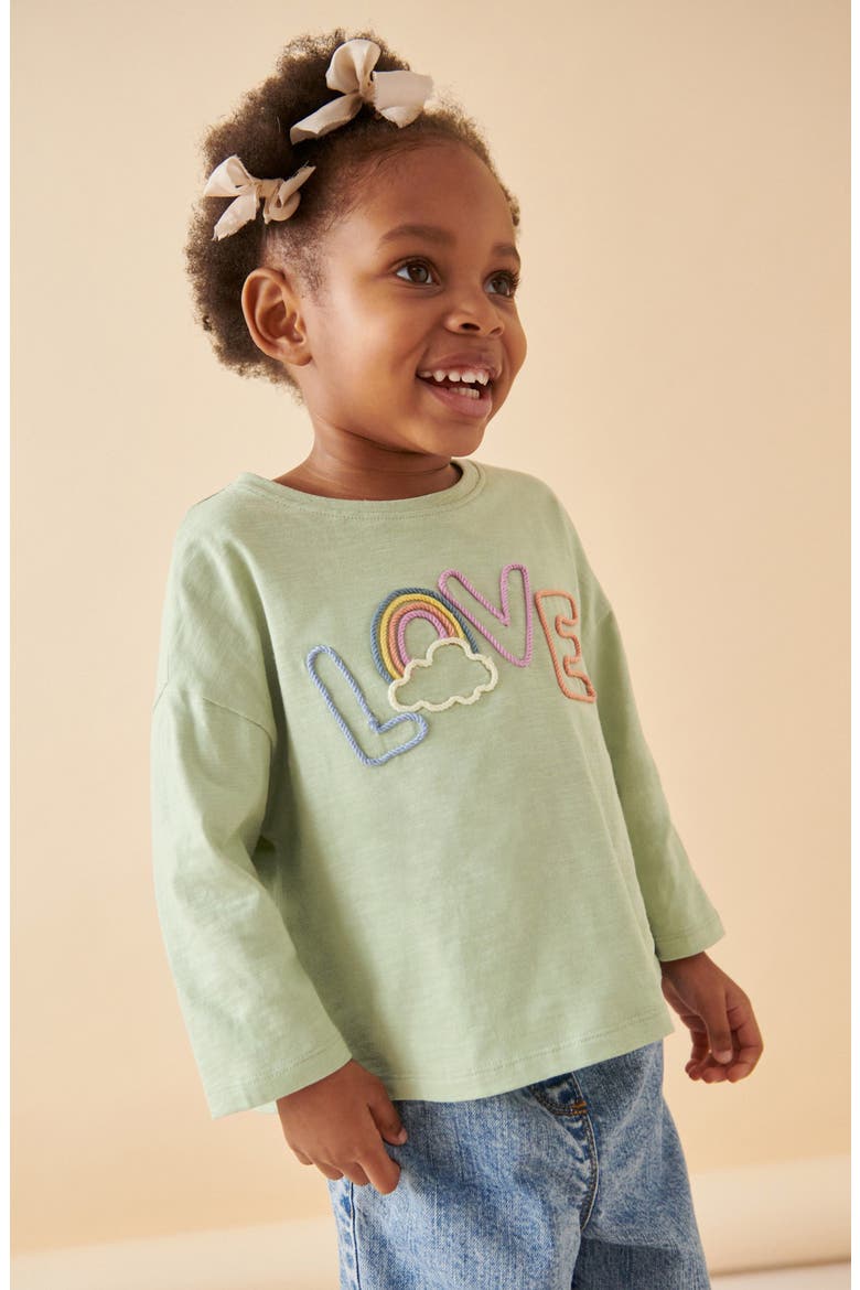 Kids' Love Long Sleeve T-Shirt, Alternate, color, GREEN