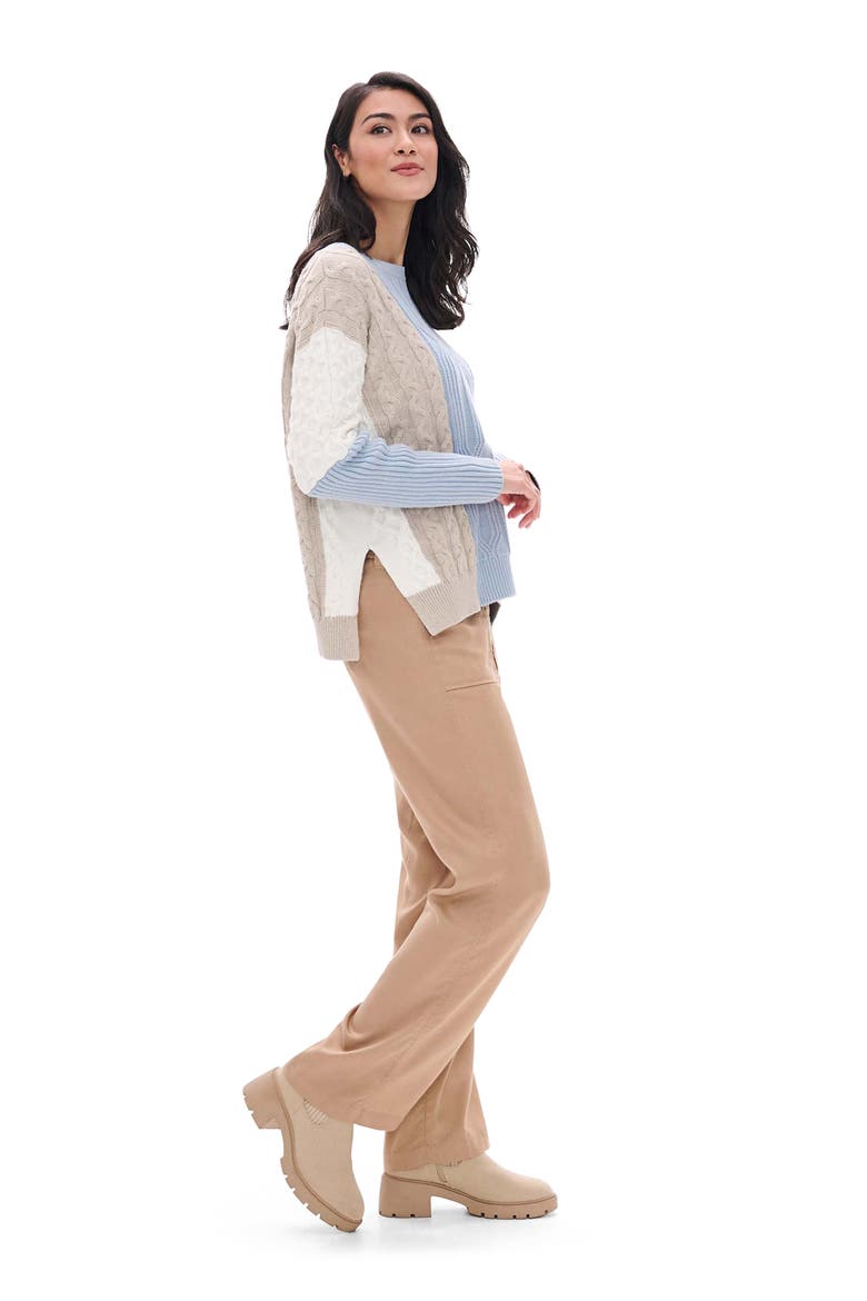 Rumi Mixed Pattern Sweater, Alternate, color, KENTUCKY BLUE