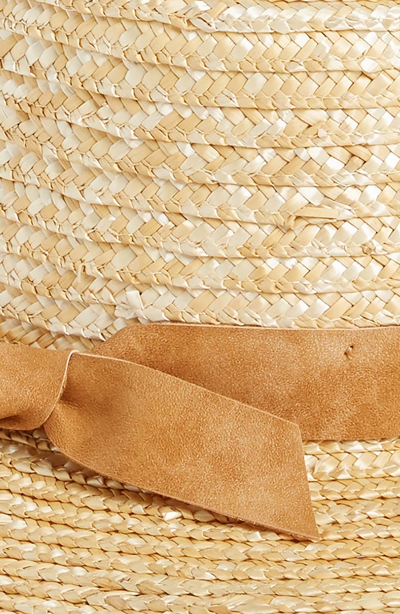 San Diego Hat Faux Leather Band Straw Gondolier Hat, Alternate, color, 