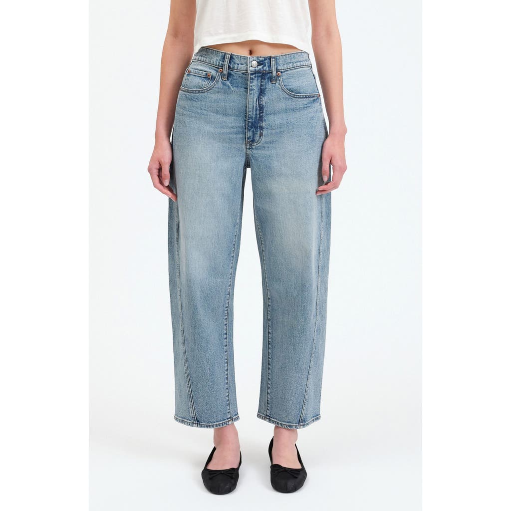 Daze Westward High Waist Ankle Barrel Jeans In Blue