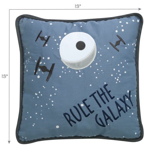 Lambs & Ivy Star Wars Signature Galaxy Led Light-up Decorative Throw Pillow In Blue