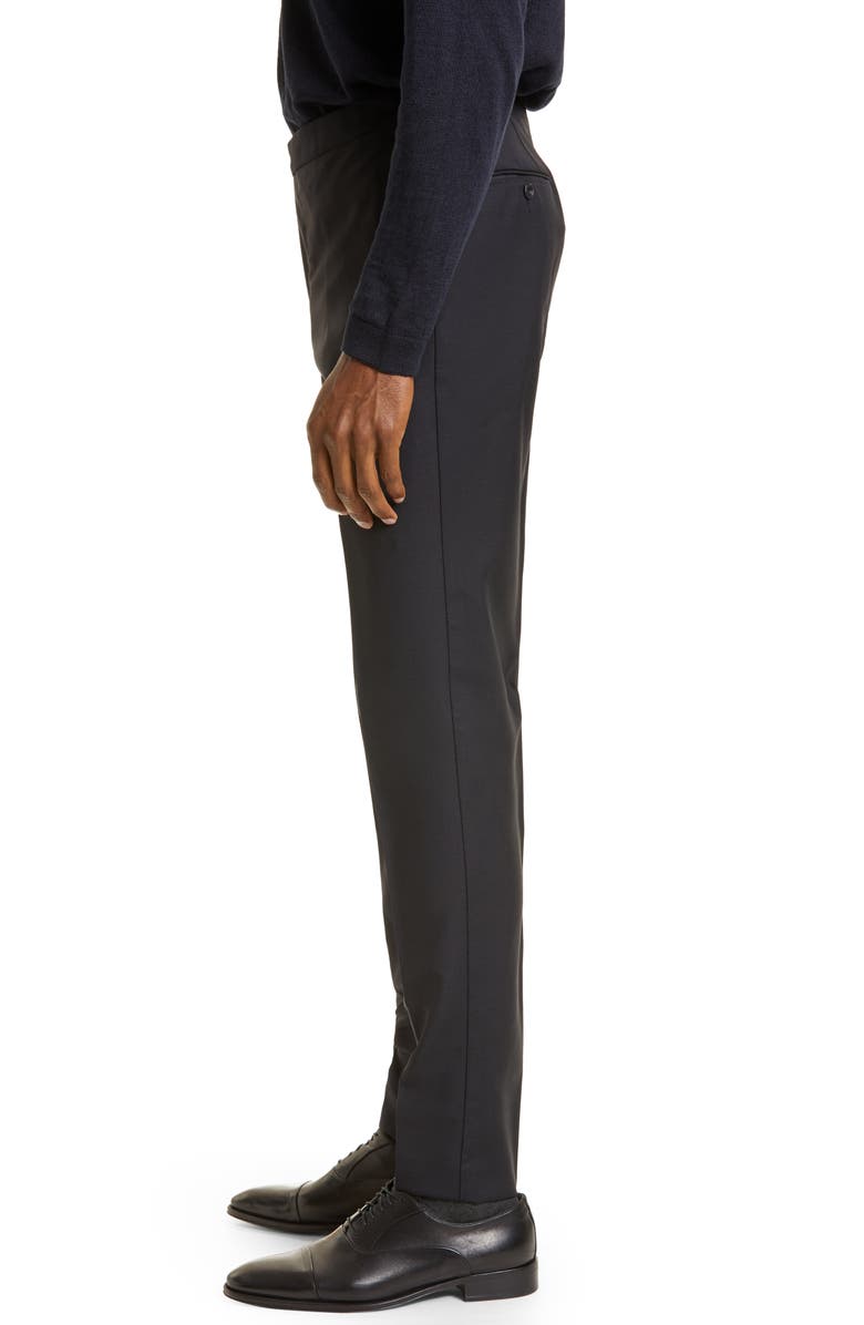 Thom Sweeney Tailored Wool Blend Tuxedo Trousers, Alternate, color, 5356 - Midnight