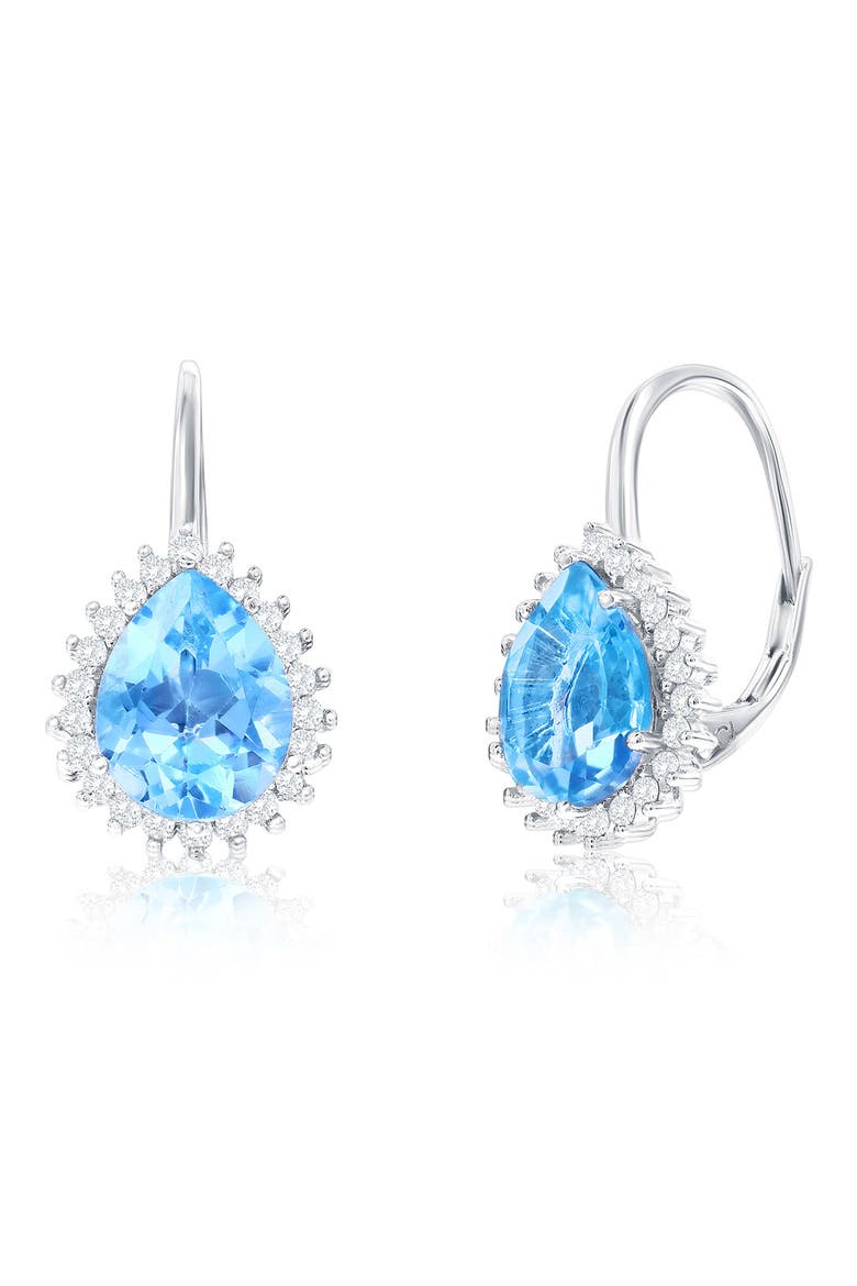 Cubic Zirconia Drop Earrings, Main, color, BLUE TOPAZ