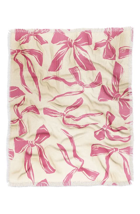 Fringe Trim Throw Blanket