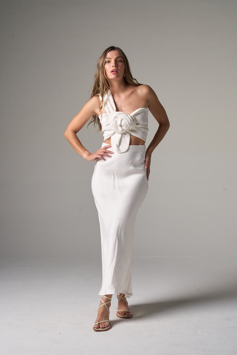 Meadow Skirt in Lyocell Linen, Alternate, color, White