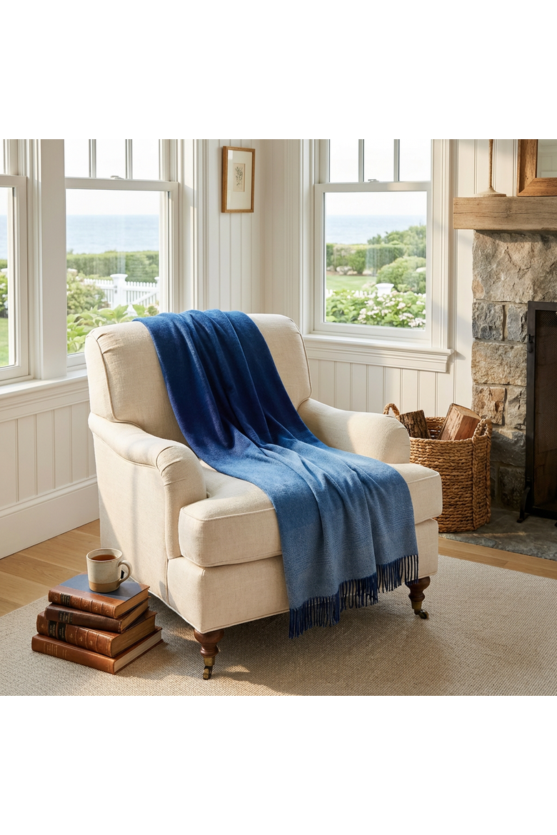 Whisper Ombre Merino Wool Throw, Alternate, color, Deep Water