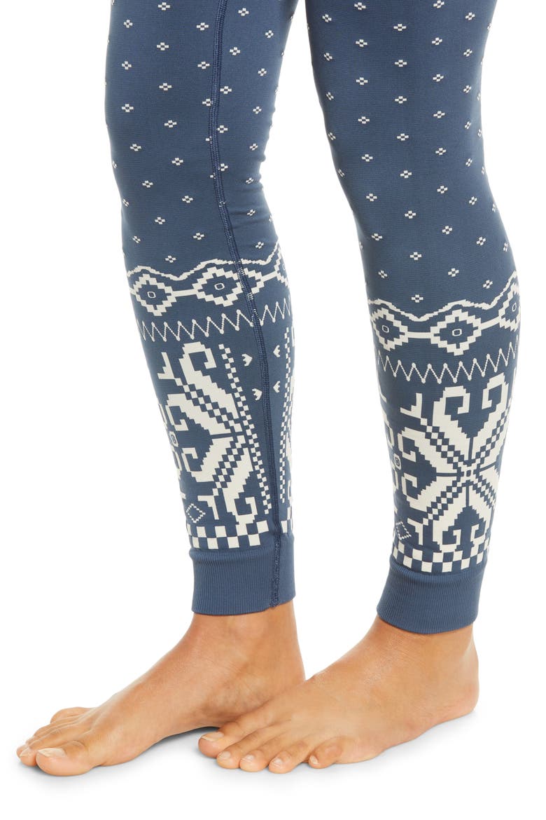 Betty Base Layer Leggings, Alternate, color, NORDIC BLUE FAIRISLE