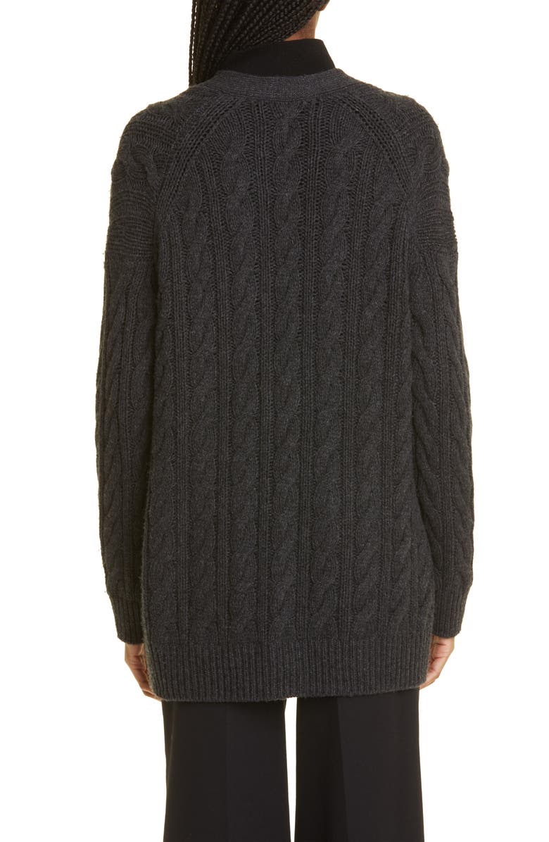 Vince Oversize Wool & Cashmere Cable Cardigan, Alternate, color, 