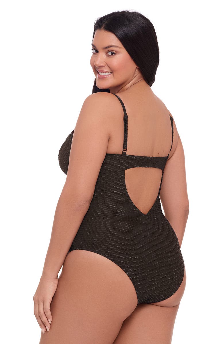 S3 Novelty Texture Underwire One Piece Swimsuit, Alternate, color, Onyx Black