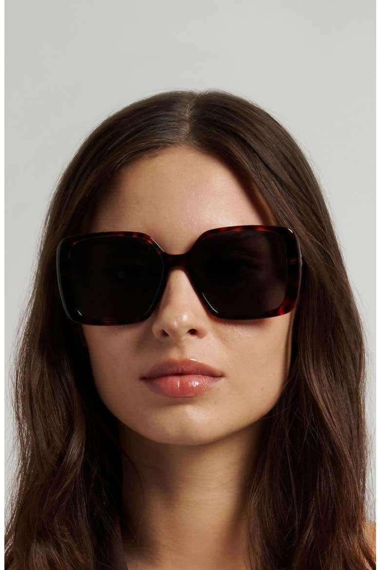 57mm Sunglasses, Alternate, color, HAVANA/ GREY