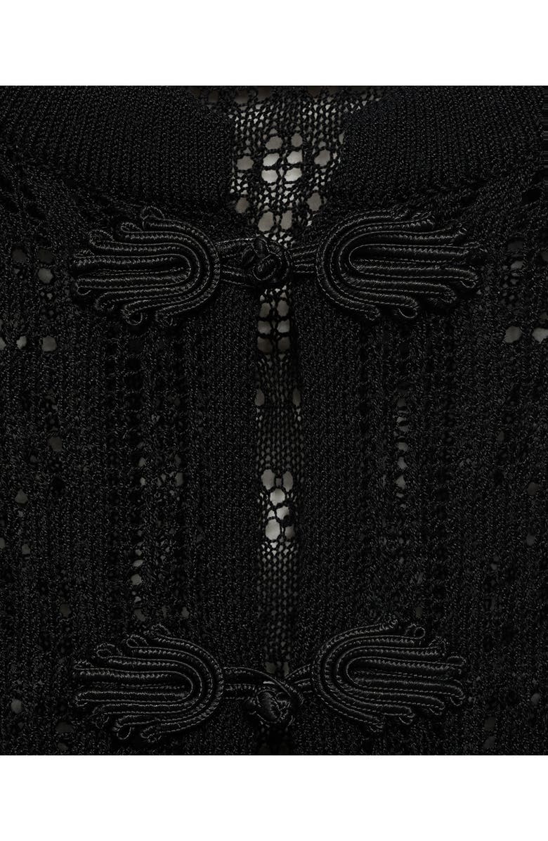 MANGO Short Sleeve Cardigan, Alternate, color, Black